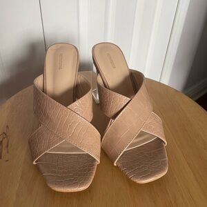 Women's Beige Heeled Sandals